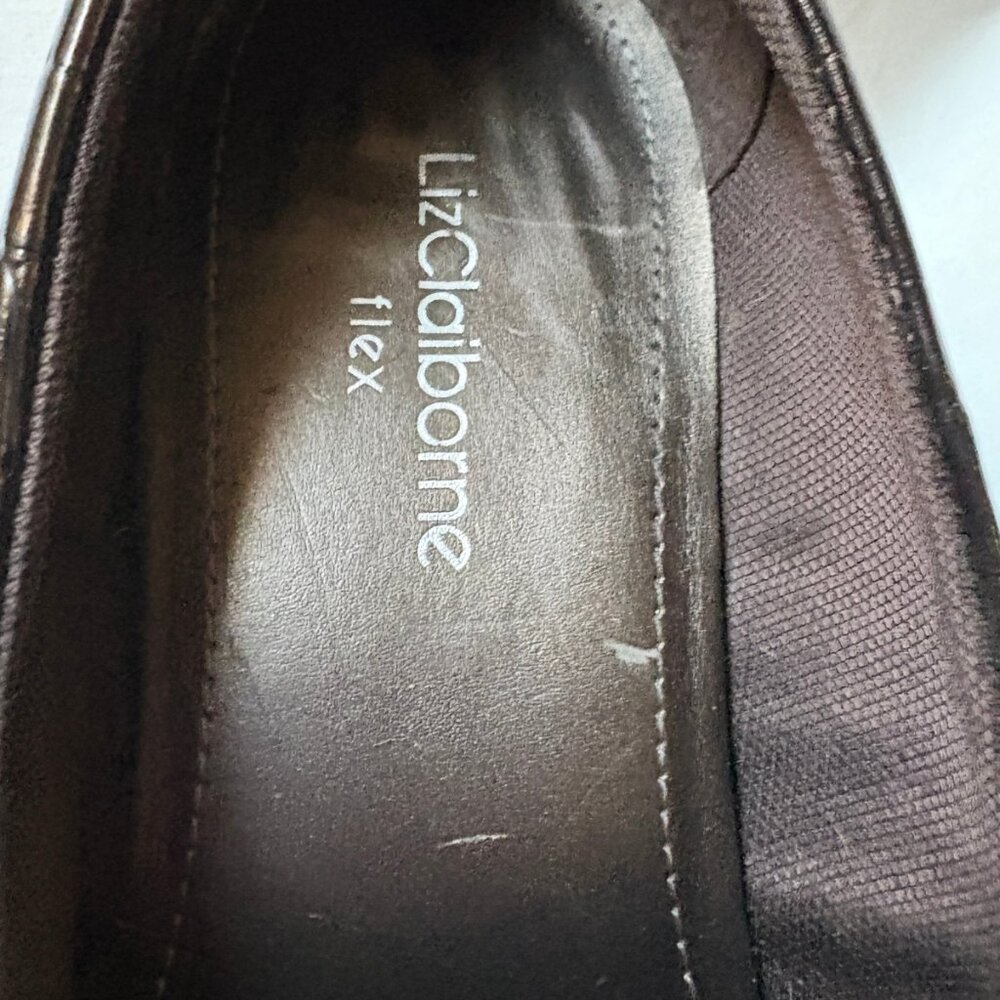 Claiborne Flex Croc-Embossed Heels – Size 6, Brown/Copper - Picture 6 of 8